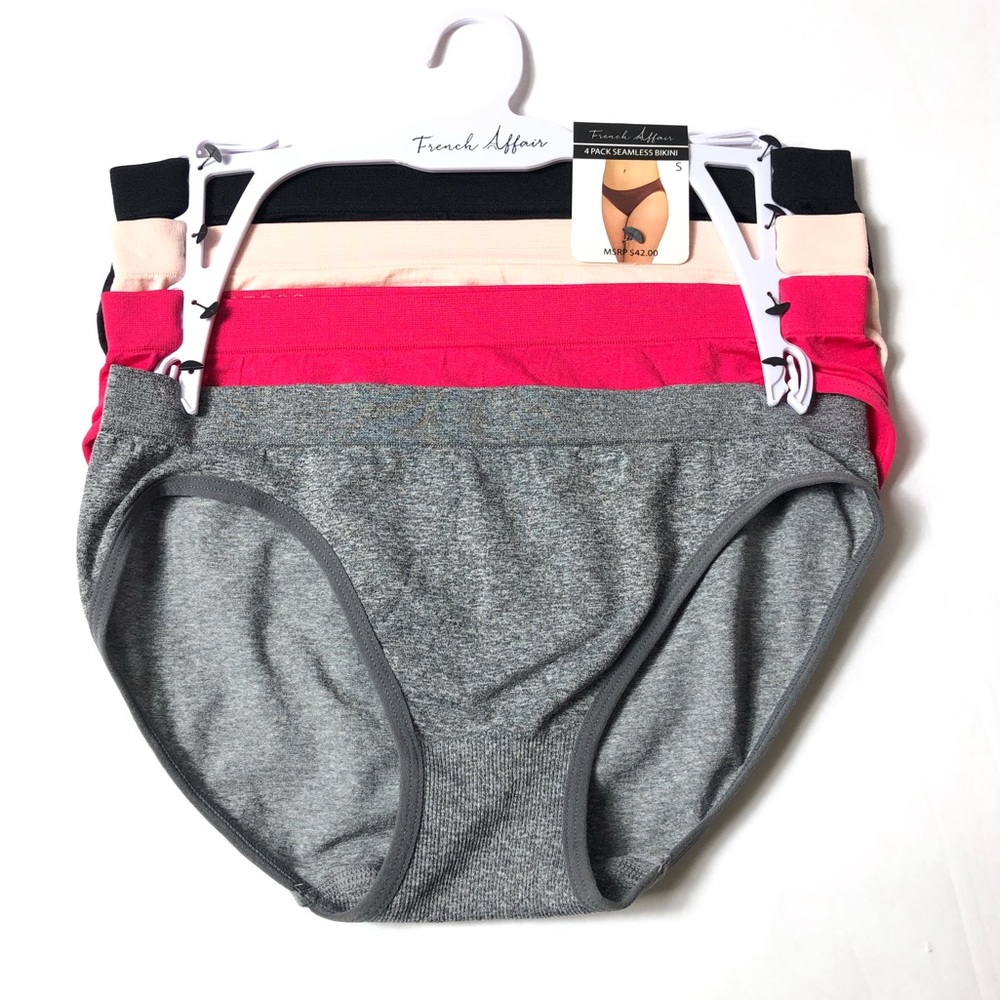 French Affair Women’s 4 pack Seamless Bikini Size S
